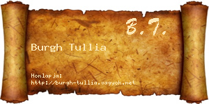 Burgh Tullia névjegykártya
